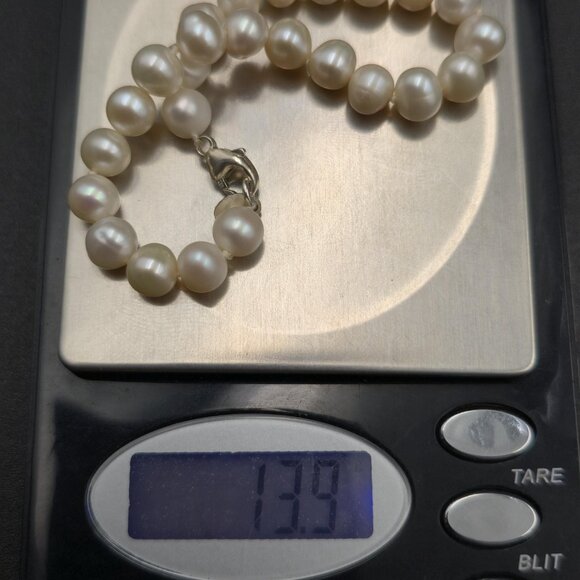 7.5 Inch Sterling Silver Simple Genuine Pearls Bracelet B820 - Picture 6 of 6